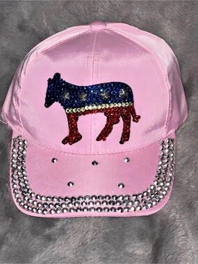 A&O Pink Sequin Democrat Hat New with tag